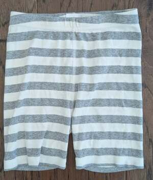 Hanna Andersson Grey White Striped Pajama Shorts